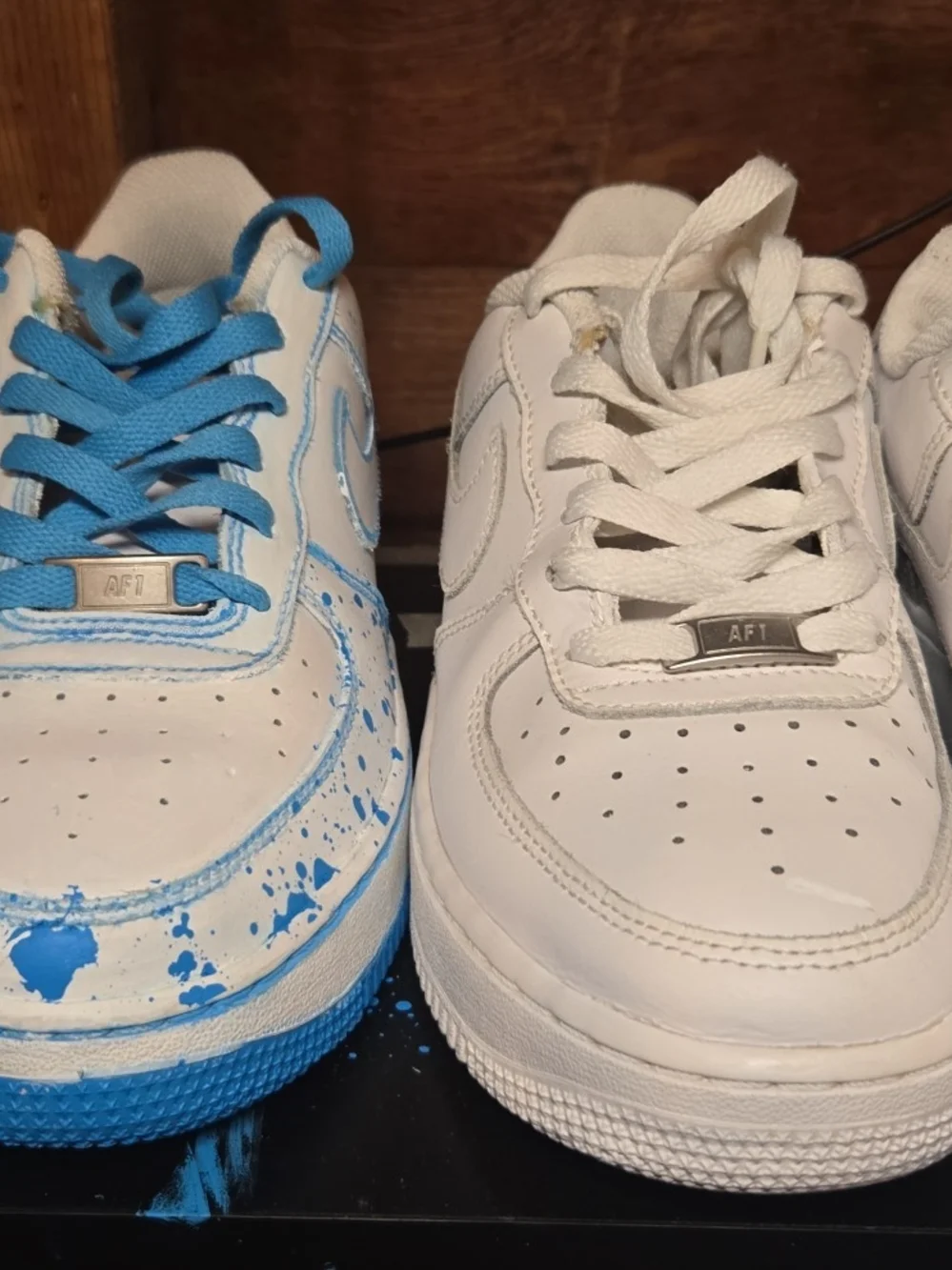Nike Kids White Sneakers with Light Blue Accent Details